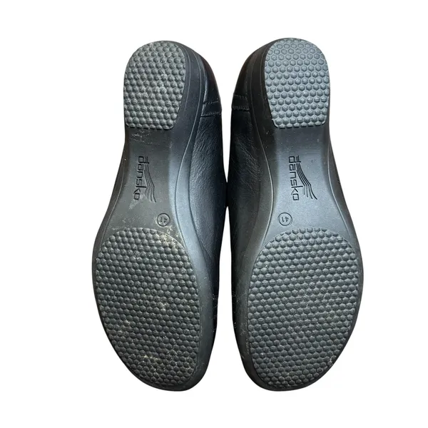 Dansko Shoes Womens Size 10.5 Black Leather Slip On Comfort Work Clogs - Image 8