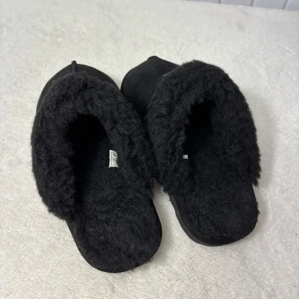 BearPaw vegan faux‎ fur Loki women black slippers Size 7 - Image 7