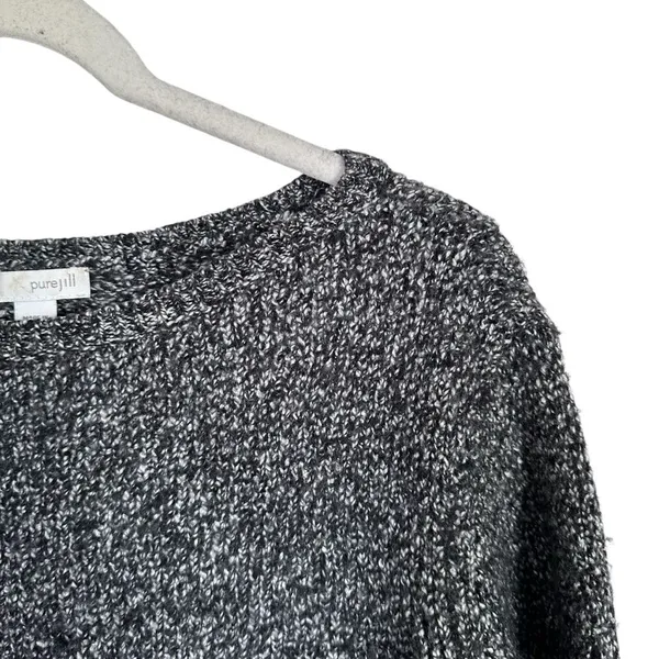 J. Jill Pure Jill Women’s Sz M Asymmetrical Hem Wool Blend Grey Marl Sweater - Image 4