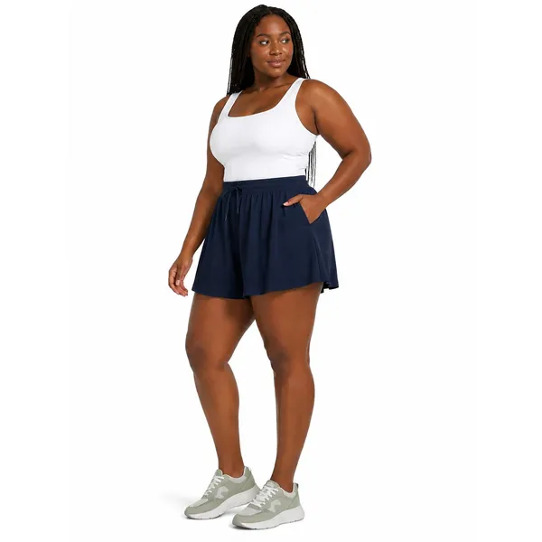 Avia Womens Shorts Size XL Dark Navy Mid Rise Flowy Running Active Athletic Fit - Image 3