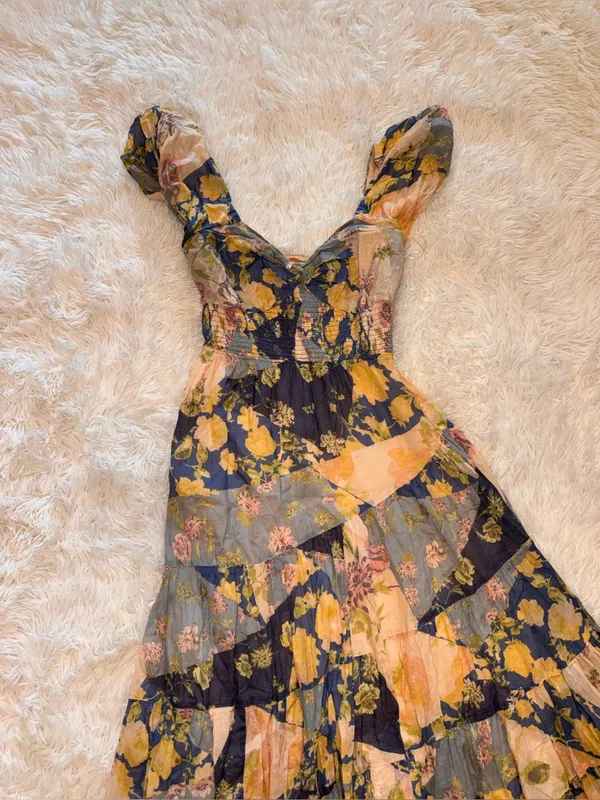 NEW Free People Sundrenched Floral Tiered Maxi Sundress SZ S - Image 5