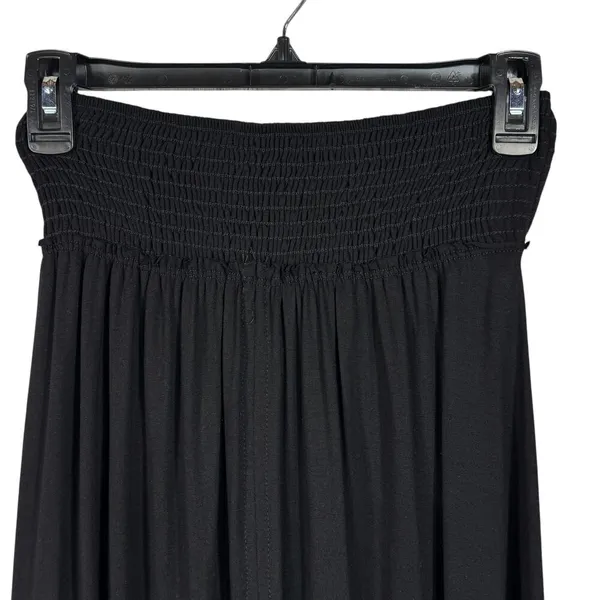 Free People Beach X-Small Hi-Low Maxi Skirt Smocked Waist Front Slit Stretch - Image 2