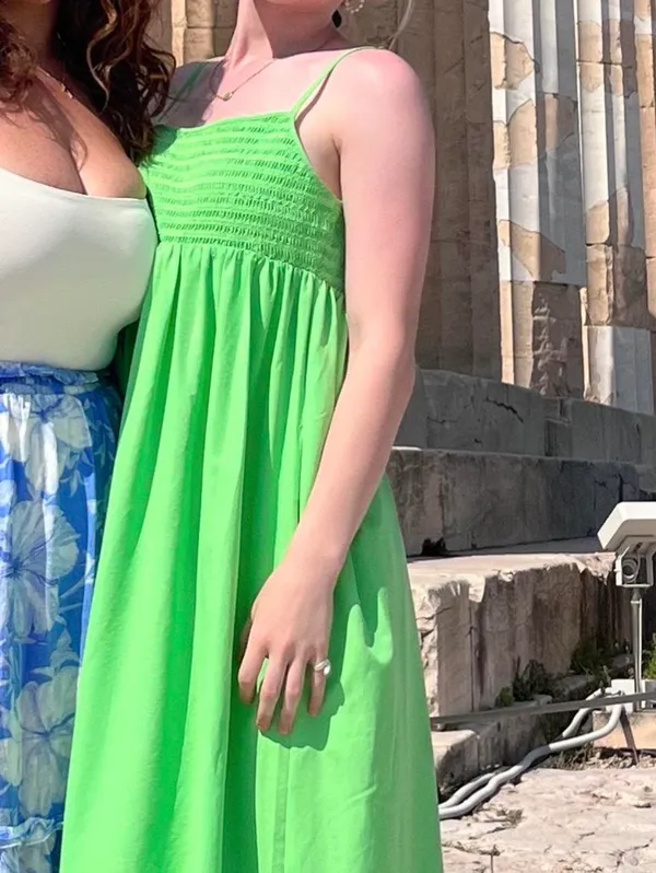 ZARA Green Maxi Dress with pockets - Image 3