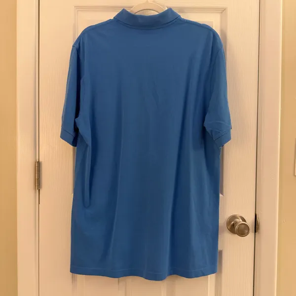 Lands' End Blue Cotton Polo Shirt Large - Image 2