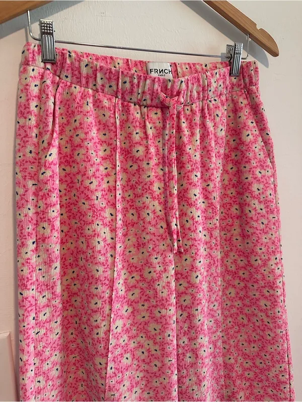 FRNCH Brittany Wide Legs In Pink Floral Pattern Sz M - Image 6