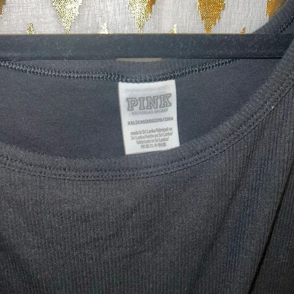 Victoria’s Secret PINK Black crop top tank shirt size XXL - Image 2