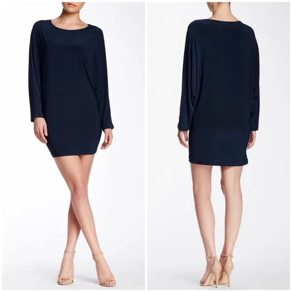 🆕 Von Ronen New York Dolman Sleeve Fitted Mini Dress in Navy - Image 11