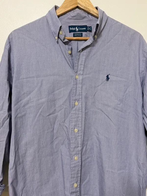 Ralph Lauren Oversized Striped Button Down Shirt Size Medium Large Women’s - Image 4