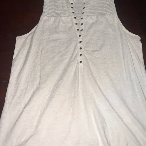 Nation LTD - Posey High Neck Snap Tank in White - Image 3