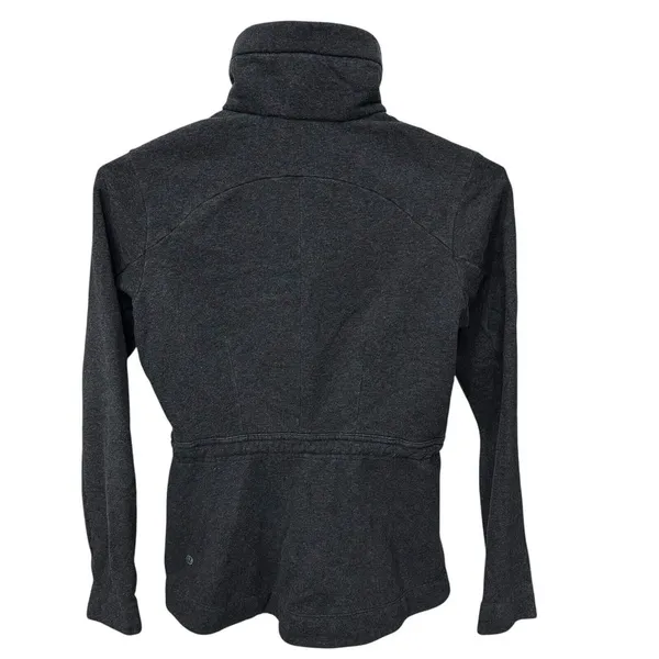 Lululemon Jacket‎ Womens 6 Gray Full Zip Hooded Pockets Cinch Waist Gym - Image 5