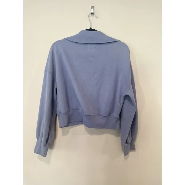 Abercrombie & Fitch Fleece Sweatshirt Size Medium Light Blue Cotton Blend 1440 - Image 7