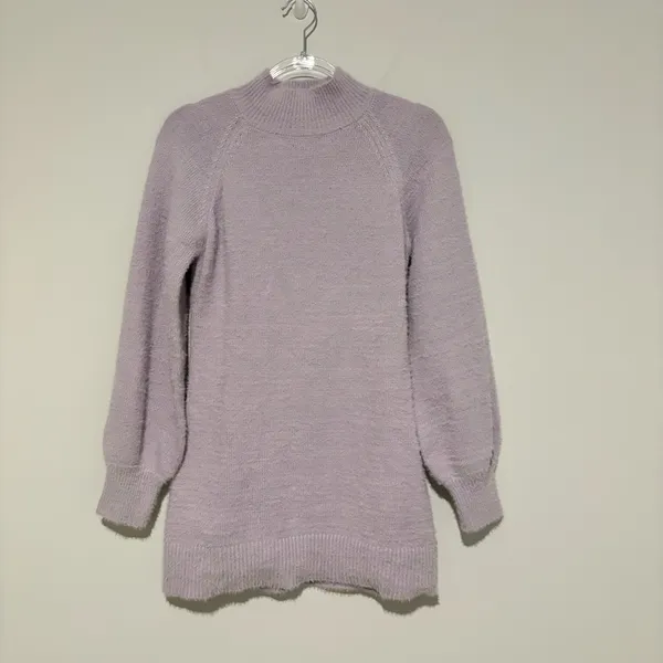 Miami Francesca’s Rosemary Mock Neck Fuzzy Sweater Mini Dress Soft Lilac‎ medium - Image 3