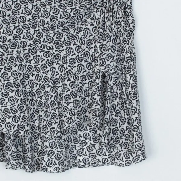 ALC Frank Womens Farrow Silk Floral Flounce Skirt Size 2 Black‎ White Feminine Fairy - Image 5