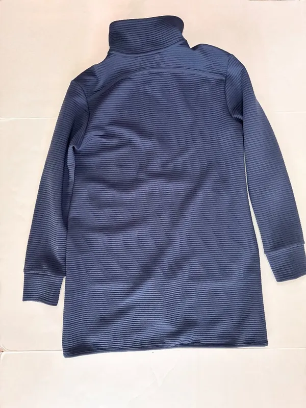 MPG Ottoman Long Full Zip Up Ribbed Sweater Jacket - S - Slate Blue - Image 5