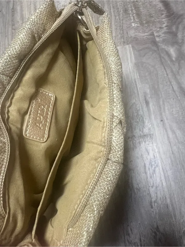 Apt 9 Gold Metallic Pleated Evening Clutch Bag Wristlet Purse - Image 6