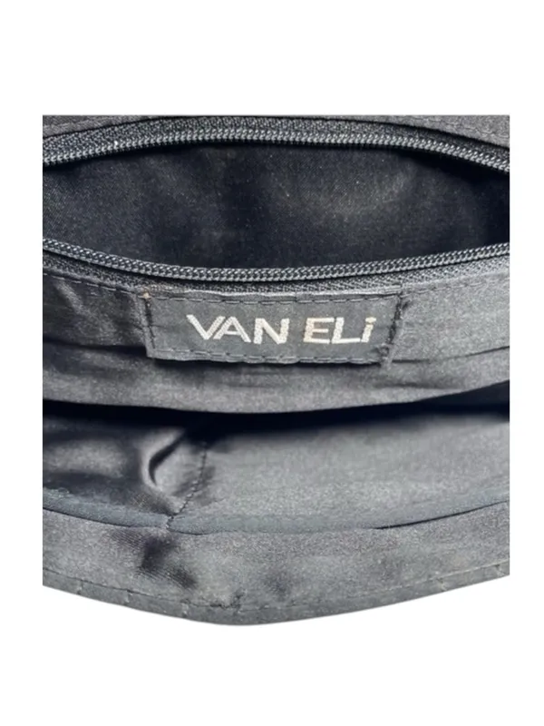 VanEli ❁ Sophisticated Metallic Gunmetal Chain Handle Bag Handbag ❁ Shiny Black - Image 12
