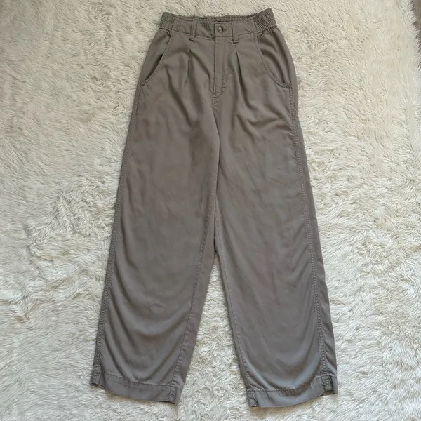 Madewell Pants Lanie Pleat Front Straight Leg High Waist Pumice Sz 0 - Image 4