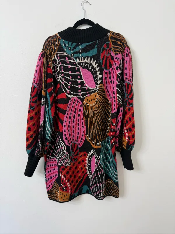 {L} Farm Rio Shell Jewel Tone Sweater Dress - Image 8