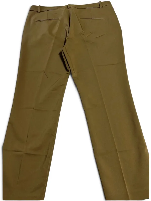 Marycrafts Olive Green Tailored Dress Pants Flat Front Trouser Slacks Women's L - Image 12