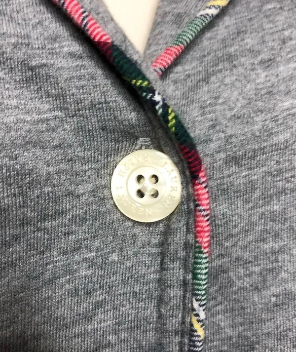 Lauren Ralph Lauren grey button down pj top S A2 - Image 8