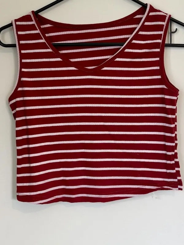 NWT Cupshe Red Striped 3-Piece Pajama Set - Size: Medium - Image 4