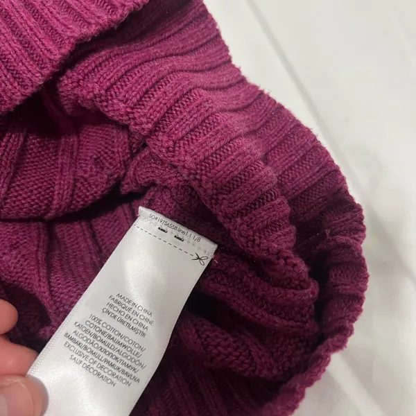 Polo Ralph Lauren Purple Knit 100% Cotton Crewneck Sweater Large - Image 4