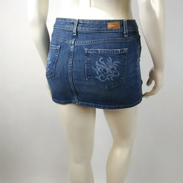 Paige Malibu Mini Blue Jeans Skirt Size 29 - Image 8