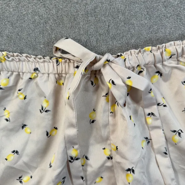 Flora Nikrooz Women's Small Lemon Print Satin Sleepwear Shorts with Lace Trim - Image 3