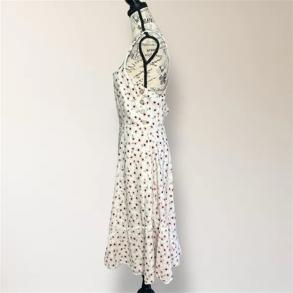 Hutch White Floral Mini Dress Crossback Straps Milkmaid Spring‎ Wedding Guest - Image 7