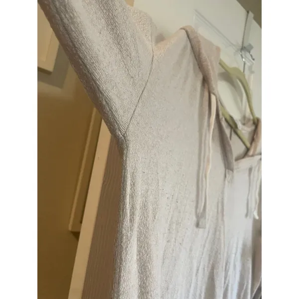 Market & Spruce Kallon Brushed Knit Hoodie Sweatshirt Beige Drop Shoulder Sz L - Image 9