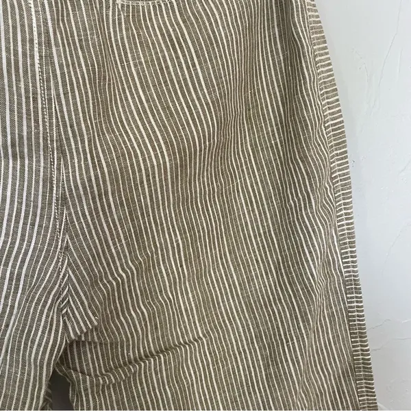 Anthropologie Grey/Beige and White Striped Linen Chinos High-Rise Comfort‎ sz S - Image 6