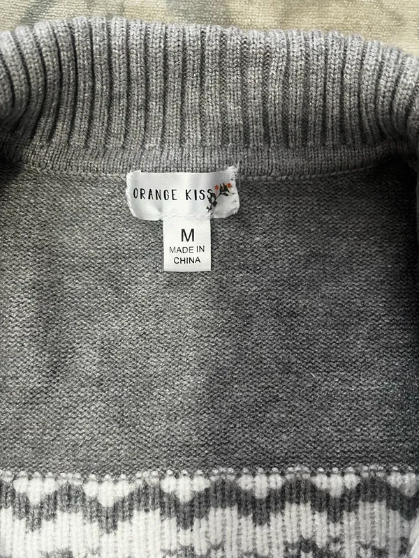 Grey zip up sweater Gray Size M - Image 2