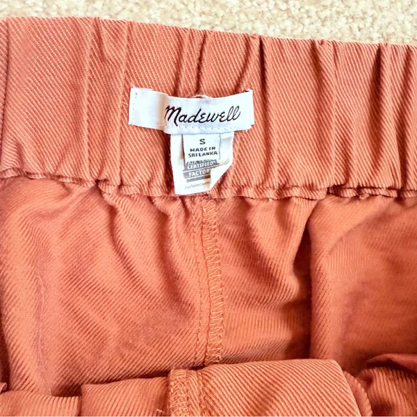 Madewell Tapered Huston Pull-On Crop Pants Burnt Clay Small - Image 5