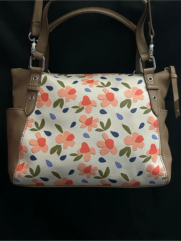 Relic Women’s Floral Print Shoulder Bag in Taupe & Coral - Image 10