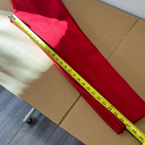 Theory $265 Women's Alettah Approach Cropped Pants‎ Crimson Red Size 6 Ankle Zip - Image 12