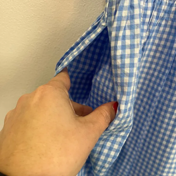 Lauren‎ James Bow Back Gingham Dress Blue Sleeveless Sundress XS Cottagecore - Image 6