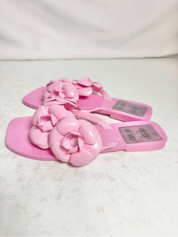 Jeffrey Campbell Light Pink Fleuris Jelly Flip Flops Sandals Size 8 - Image 4