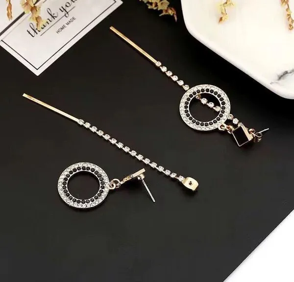 Elegant CZ Long Tassel Dangle Drop Earrings for Women - Image 3
