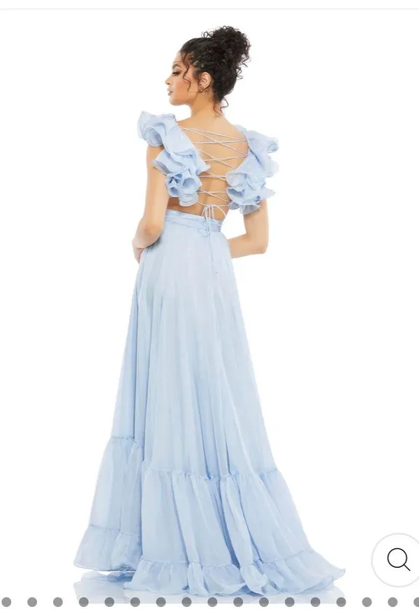 Mac Duggal Ruffle Tiered Cut Out Chiffon Gown - Image 2