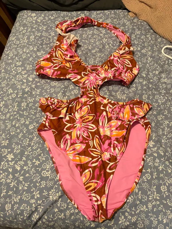 Aerie Monokini Floral Print One Piece Swimsuit - size large - Image 2