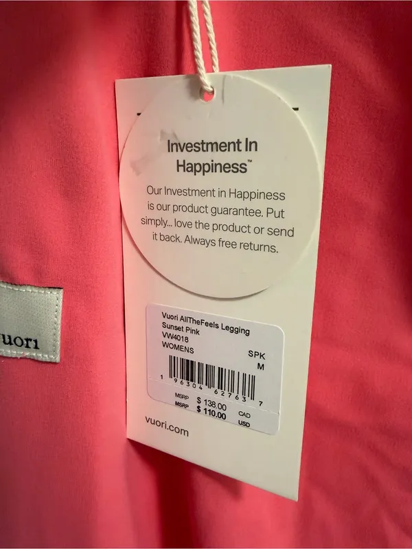 Vuori AllTheFeels Legging Sunset Pink Size Medium - Image 3