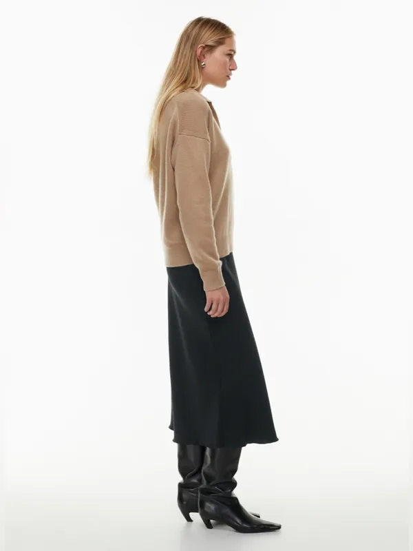 Aritzia Wilfred Luxe Cashmere Clara Sweater in Gold Camel - Image 3