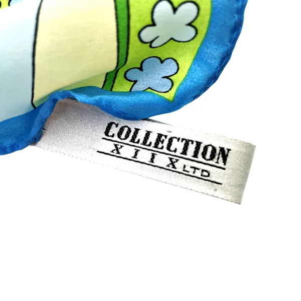 Collection XIIX Fun Mod Geo Blue Green Floral 100% Silk Scarf LTD 10X50 - Image 3