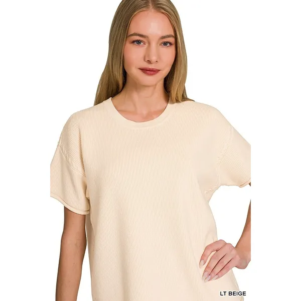 Zenana Viscose‎ Round Neck Top & Pants Set - Medium - Image 5