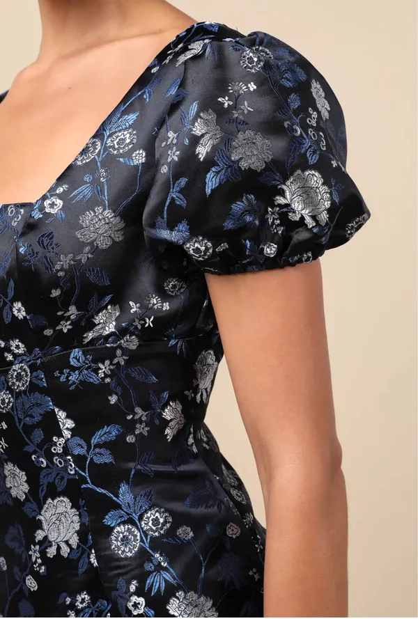 Lulus Black Floral Dress - Image 4