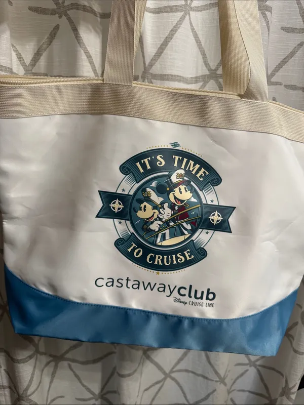 Castaway Club Disney Cruise Line White & Blue Tote Bag - Image 9