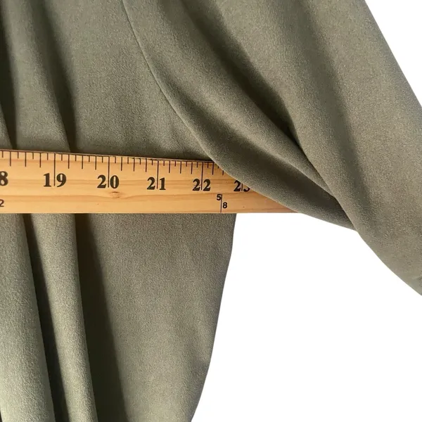 Gilli Size Large Green Faux Suede Open Front Duster Long‎ Cardigan Top - Image 8