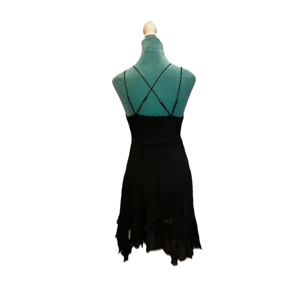 FREE PEOPLE FP One Adella Slip Lace Dress Black Medium Mini Boho Feminine - Image 2