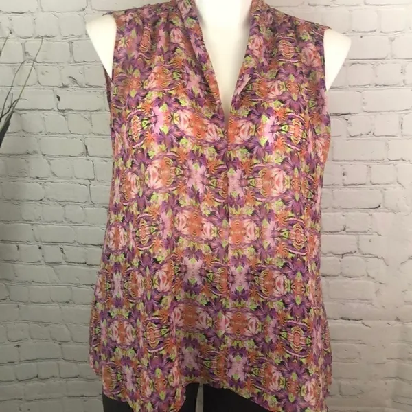 Bisou Bisou sheer bareback pink purple top - Image 3
