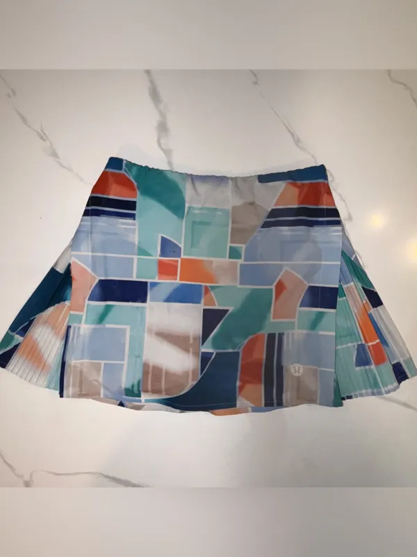 Lululemon Peek Pleat High-Rise Tennis Skirt Shadow Court Multi / Night Sea 4 - Image 9